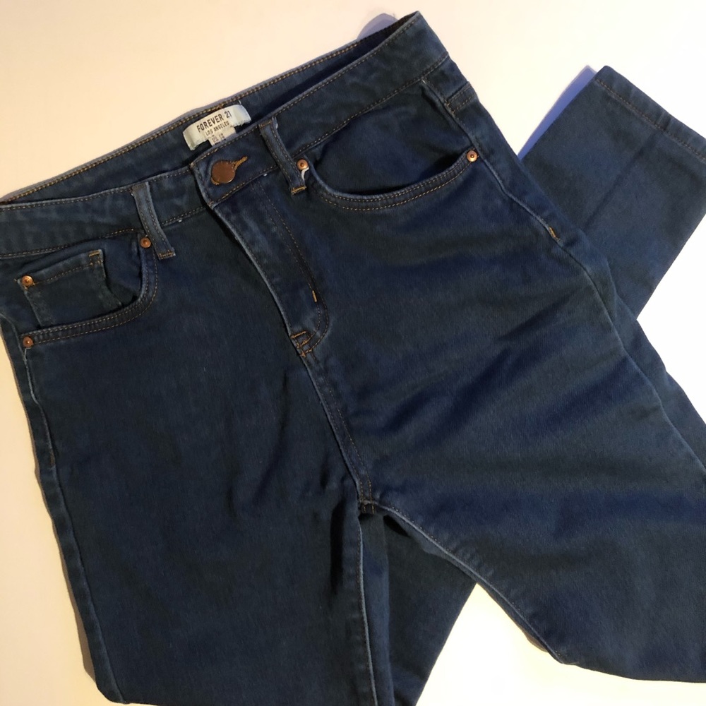 High Waisted Blue Skinny Jeans